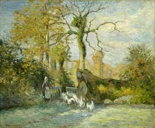 Das Gänsemädchen in Montfoucault (Weißer Frost), 1875
